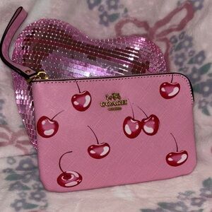 Coach Pink Cherry Wristlet